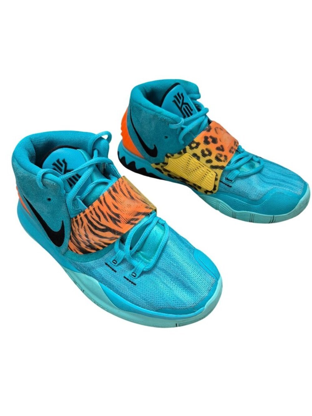 Nike Kyrie 6 Oracle Aqua Strap Teal/Orange Basketball Shoes Youth 7Y BQ5599-300